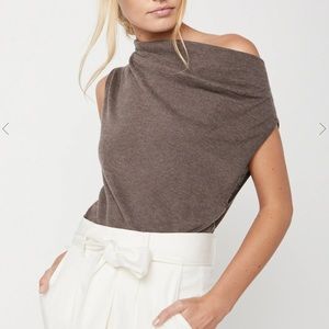 Brand new with tags! Brochu Walker sleeveless off the shoulder cashmere top.